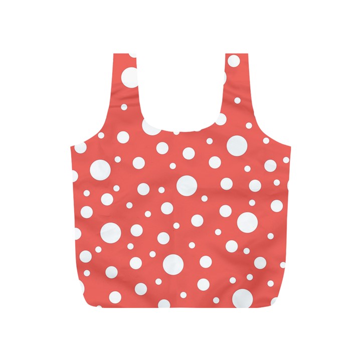 Polka Dot On Living Coral Full Print Recycle Bag (S)