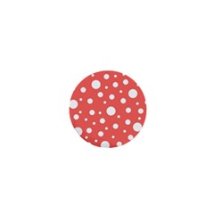 Polka Dot On Living Coral 1  Mini Buttons by LoolyElzayat