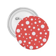 Polka Dot On Living Coral 2 25  Buttons by LoolyElzayat