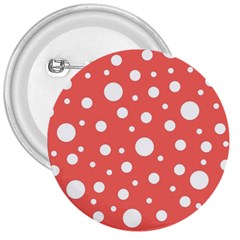 Polka Dot On Living Coral 3  Buttons by LoolyElzayat