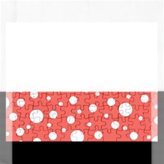 Polka Dot On Living Coral Rectangular Jigsaw Puzzl by LoolyElzayat