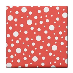 Polka Dot On Living Coral Face Towel by LoolyElzayat