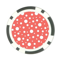 Polka Dot On Living Coral Poker Chip Card Guard (10 Pack) by LoolyElzayat