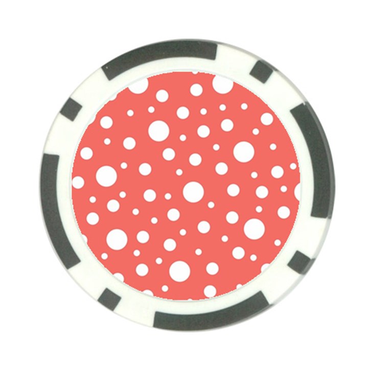 Polka Dot On Living Coral Poker Chip Card Guard (10 pack)