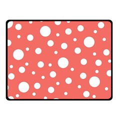 Polka Dot On Living Coral Fleece Blanket (small) by LoolyElzayat