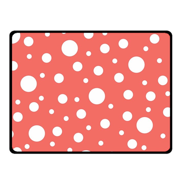 Polka Dot On Living Coral Fleece Blanket (Small)