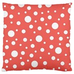 Polka Dot On Living Coral Large Cushion Case (One Side) Front