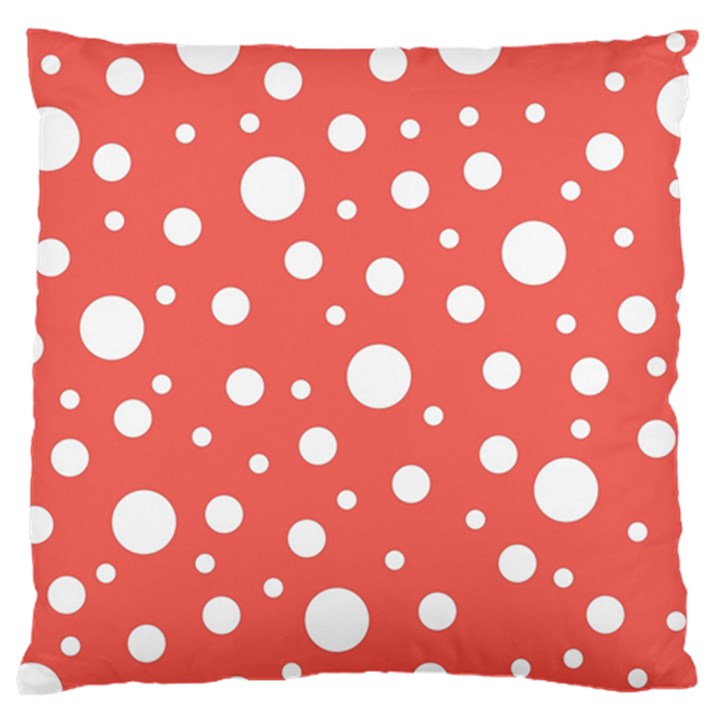 Polka Dot On Living Coral Large Cushion Case (One Side)