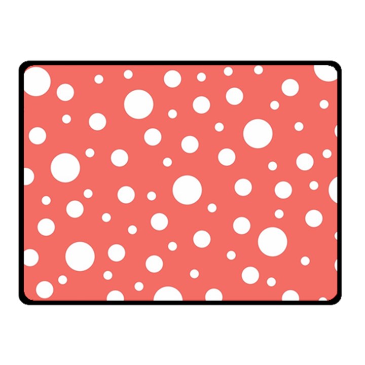 Polka Dot On Living Coral Double Sided Fleece Blanket (Small) 