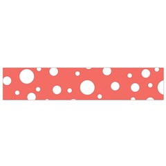 Polka Dot On Living Coral Small Flano Scarf by LoolyElzayat