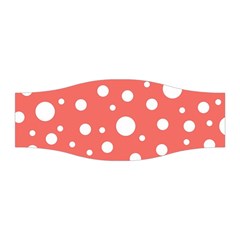 Polka Dot On Living Coral Stretchable Headband by LoolyElzayat