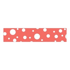 Polka Dot On Living Coral Velvet Scrunchie by LoolyElzayat