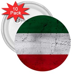 Flag Patriote Quebec Patriot Red Green White Grunge Separatism 3  Buttons (10 Pack)  by Quebec