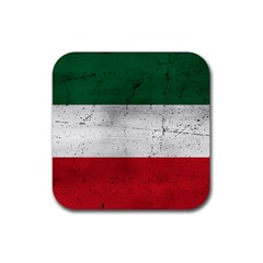 Flag Patriote Quebec Patriot Red Green White Grunge Separatism Rubber Coaster (square)  by Quebec