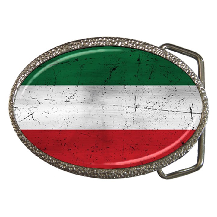 Flag Patriote Quebec Patriot red green white grunge Separatism Belt Buckles