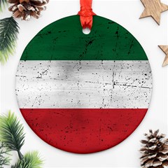 Flag Patriote Quebec Patriot Red Green White Grunge Separatism Round Ornament (two Sides) by Quebec