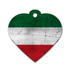 Flag Patriote Quebec Patriot Red Green White Grunge Separatism Dog Tag Heart (one Side) by Quebec