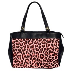 Coral Leopard Print Oversize Office Handbag (two Sides) by TopitOff