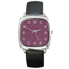 Plum Bow Design Square Metal Watch by WensdaiAmbrose