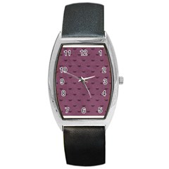 Plum Bow Design Barrel Style Metal Watch by WensdaiAmbrose