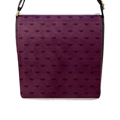 Plum Bow Design Flap Closure Messenger Bag (l) by WensdaiAmbrose