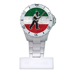 Flag Patriote Quebec Patriot Red Green White Grunge Vieux Patriot Henri Julien Plastic Nurses Watch by Quebec