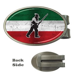 Flag Patriote Quebec Patriot Red Green White Grunge Vieux Patriot Henri Julien Money Clips (oval)  by Quebec