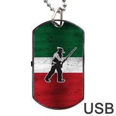 Flag Patriote Quebec Patriot Red Green White Grunge Vieux Patriot Henri Julien Dog Tag Usb Flash (one Side) by Quebec