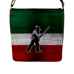 Flag Patriote Quebec Patriot Red Green White Grunge Vieux Patriot Henri Julien Flap Closure Messenger Bag (l) by Quebec