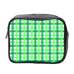 Sweet Pea Green Gingham Mini Toiletries Bag (two Sides) by WensdaiAmbrose