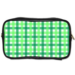 Sweet Pea Green Gingham Toiletries Bag (one Side) by WensdaiAmbrose