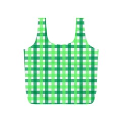 Sweet Pea Green Gingham Full Print Recycle Bag (s) by WensdaiAmbrose