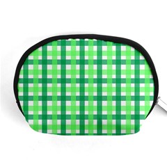 Sweet Pea Green Gingham Accessory Pouch (medium) by WensdaiAmbrose