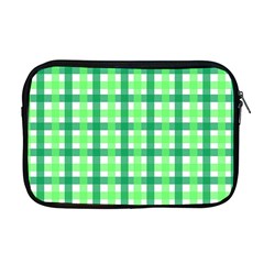 Sweet Pea Green Gingham Apple Macbook Pro 17  Zipper Case by WensdaiAmbrose