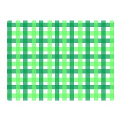 Sweet Pea Green Gingham Double Sided Flano Blanket (mini)  by WensdaiAmbrose