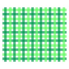 Sweet Pea Green Gingham Double Sided Flano Blanket (small)  by WensdaiAmbrose