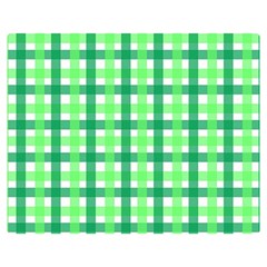 Sweet Pea Green Gingham Double Sided Flano Blanket (medium)  by WensdaiAmbrose