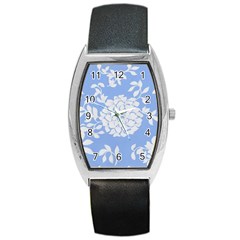 White Dahlias Barrel Style Metal Watch by WensdaiAmbrose