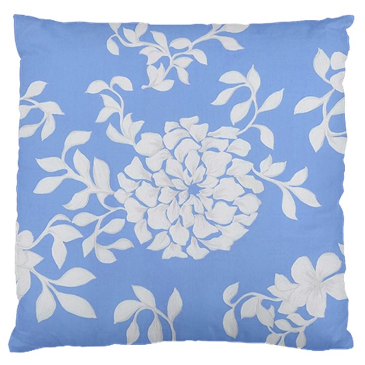 White Dahlias Large Flano Cushion Case (Two Sides)