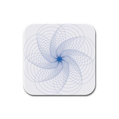 Spirograph Pattern Geometric Rubber Square Coaster (4 Pack)  by Mariart