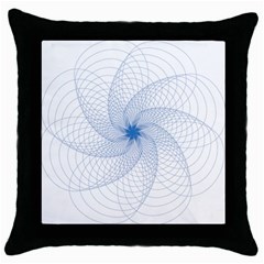 Spirograph Pattern Geometric Throw Pillow Case (black) by Mariart