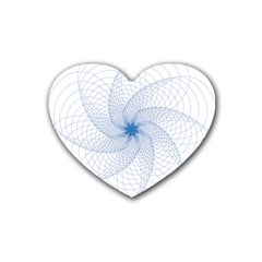 Spirograph Pattern Geometric Heart Coaster (4 Pack)  by Mariart