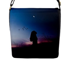 At Dusk Flap Closure Messenger Bag (l) by WensdaiAmbrose