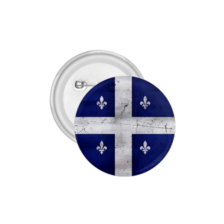 Flag Quebec Drapeau grunge fleur de lys blue and white 1.75  Buttons