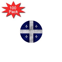 Flag Quebec Drapeau Grunge Fleur De Lys Blue And White 1  Mini Buttons (100 Pack)  by Quebec