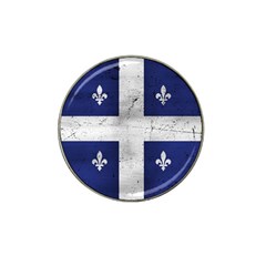 Flag Quebec Drapeau Grunge Fleur De Lys Blue And White Hat Clip Ball Marker by Quebec