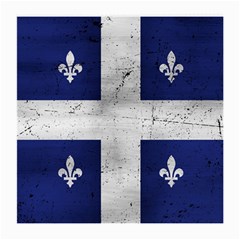 Flag Quebec Drapeau Grunge Fleur De Lys Blue And White Medium Glasses Cloth (2-side) by Quebec