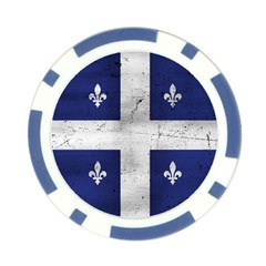 Flag Quebec Drapeau Grunge Fleur De Lys Blue And White Poker Chip Card Guard (10 Pack) by Quebec