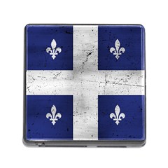 Flag Quebec Drapeau Grunge Fleur De Lys Blue And White Memory Card Reader (square 5 Slot) by Quebec