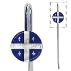 Flag Quebec Drapeau Grunge Fleur De Lys Blue And White Book Mark by Quebec